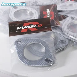 Universal Car Exhaust Downpipe Flange Gasket 2.0/2.16/2.36/2.5/2.75/3.0 Inch Exhaust Pipe Intake Tube Gasket Two Holes 5/pack