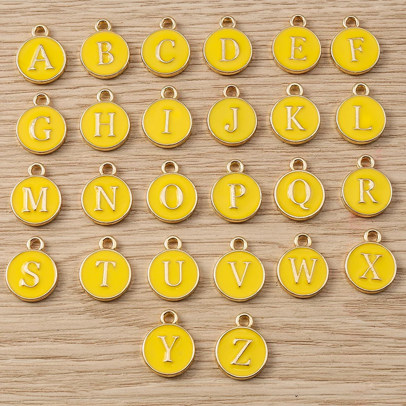 10 Stück niedliche, bunte Buchstabenanhänger (Alphabet 26 A-Z) für die Schmuckherstellung, Anhänger, Halsketten, Ohrringe, Armbänder, Bastelbedarf für DIY-Projekte – Detail 8