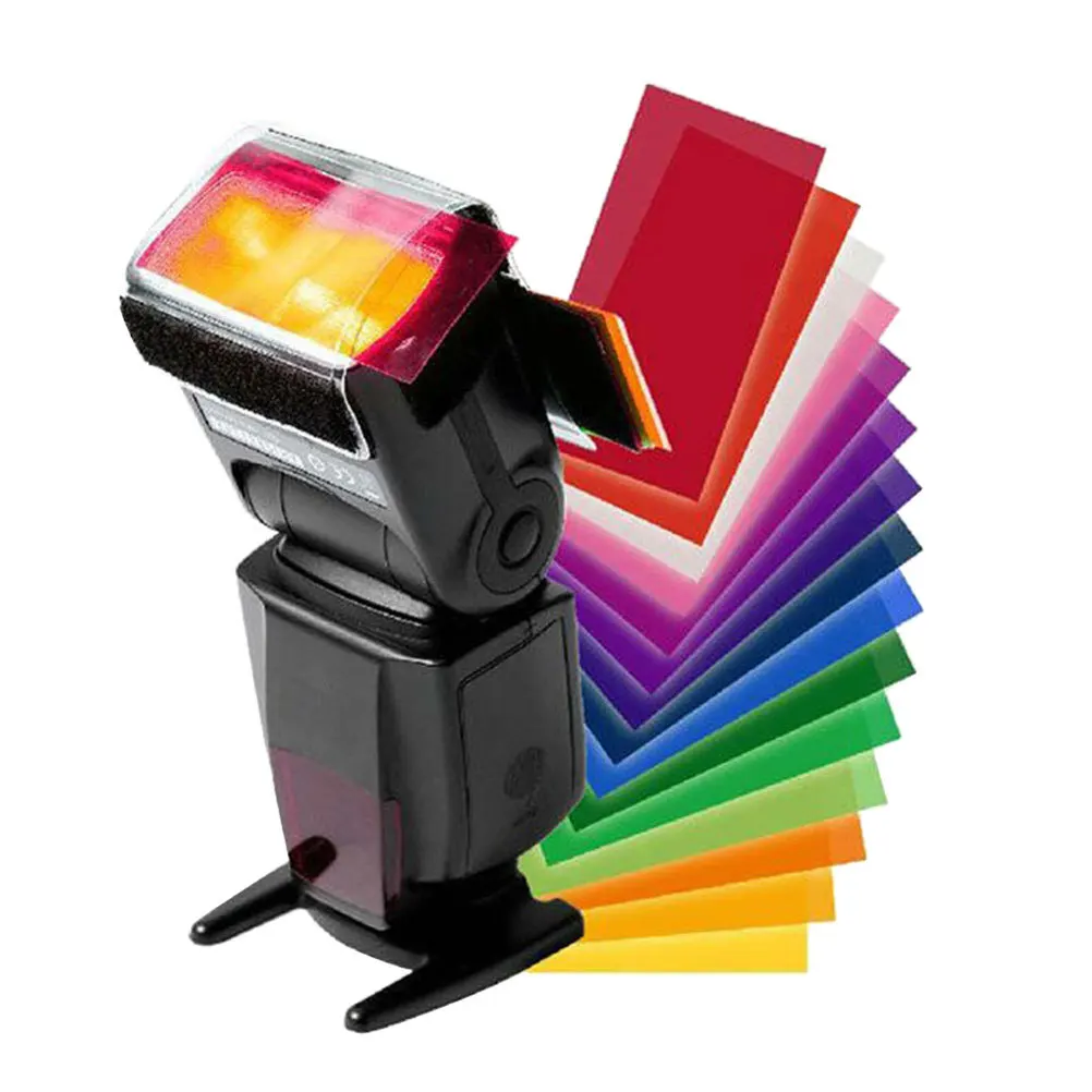 

2Set Color Gel Filters Flash Strobe Kit 12 Color Temperature Filter Papers Portable Durable for Professional Photographers