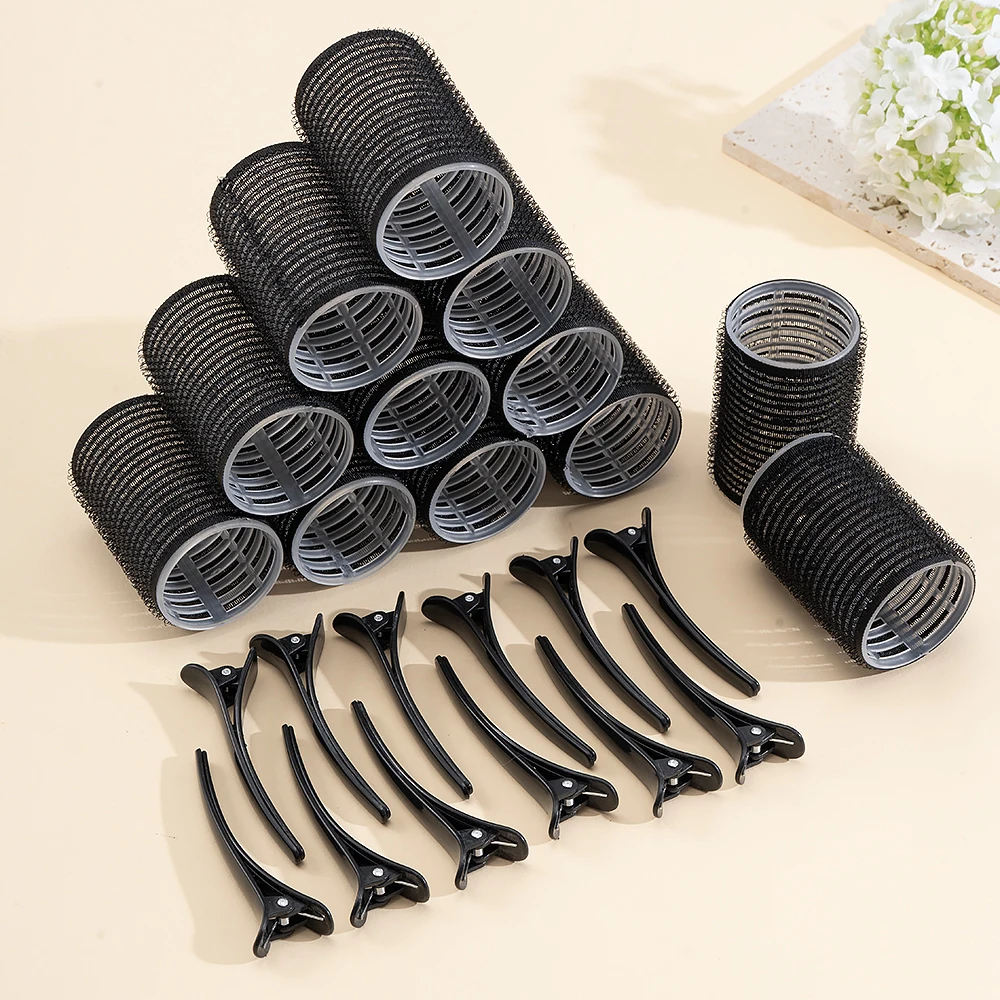 24-teiliges Set Selbstklebende Haarwickler Ohne Hitze Haarclip-Lockenwickler Locken Ohne Hitze Haarvolumen für Pony Haarklammer Selbstklebende Haken DIY Styling-Werkzeuge – Detail 5
