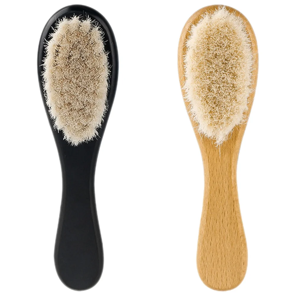 2 قطعة فرشاة شعر الطفل غطاء مهد شعيرات ناعمة مقبض خشبي فرشاة لحديثي الولادة طفل رضيع لطيف فروة الرأس تنظيف دش حمام