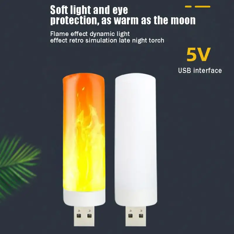 

Candle Lamp Outdoor Flame Dynamic Lamp Portable Usb Light Mini Flame Lamp Plastic Usb Flame Light Usb Nightlight