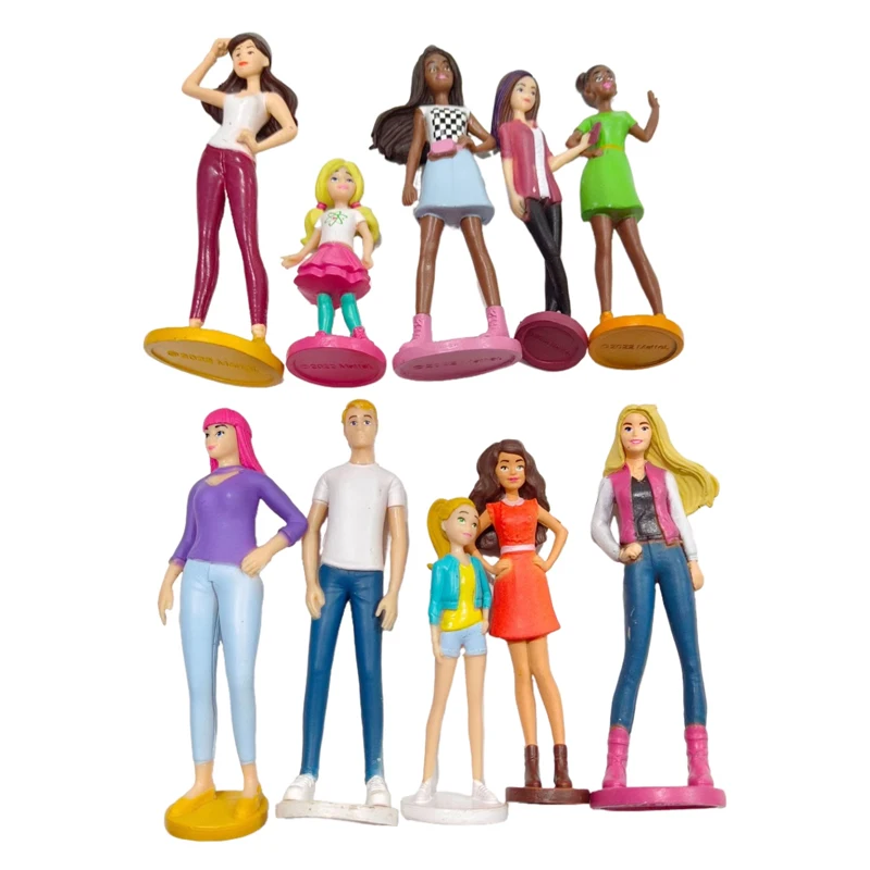 10Pcs Modern Fashion Lady Boy Girl Family Father Mother Friend Figure Desk Decor Model Collection Toy Gift for Kid Adult