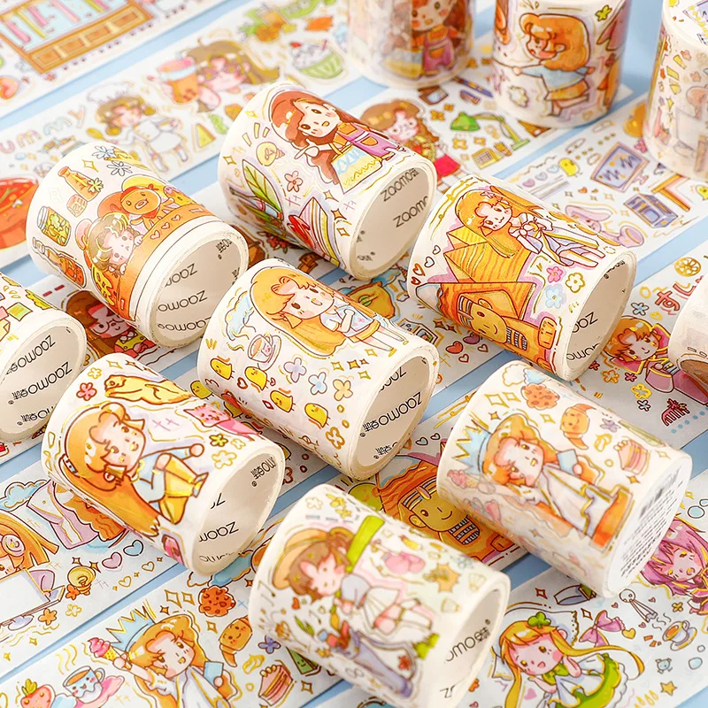 1 Roll Bronzing Washi Paper Tape A Dai's World Series Collage Material Frame Decoration Washi Stickers for Hand Book Album