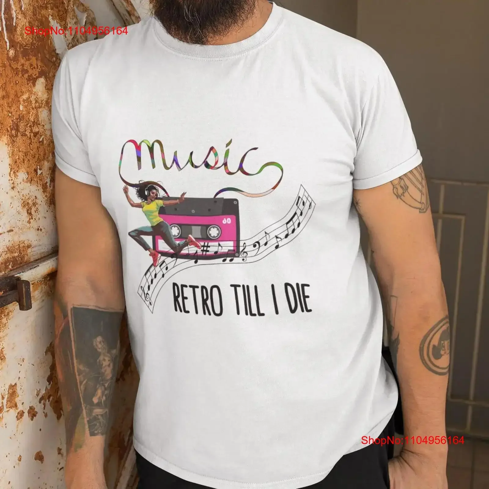 Camiseta Retro para amantes de la música, cuello redondo con cinta de casete, diseño de bailarina hasta que morir, Idea del Día del Padre, rebobinar, vintage lavado