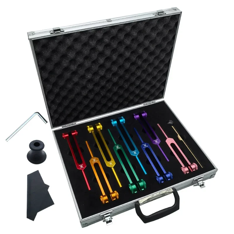 

Инструменты для физической лаборатории Восемь цветных алюминиевых камертонов 126,22 136,1 141,27 172.06 194,18 Набор камертонов