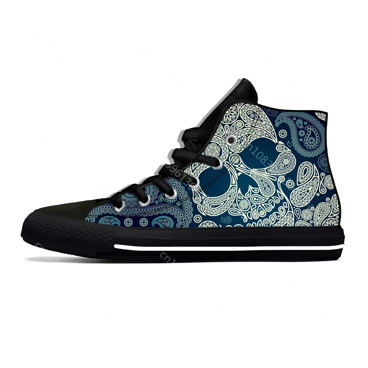 Hot SKull PAisley Gothic Goth Horror Punk Scary Cool High Top Breathable Men Women Summer Sneakers Lightweight Casual Shoes