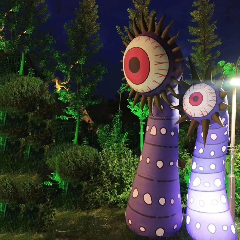 

Giant Inflatable Eye Air Blow Eyeball Flower LED Light Halloween Alien Creature Standing Monster for Nightclub Stage Event Decor