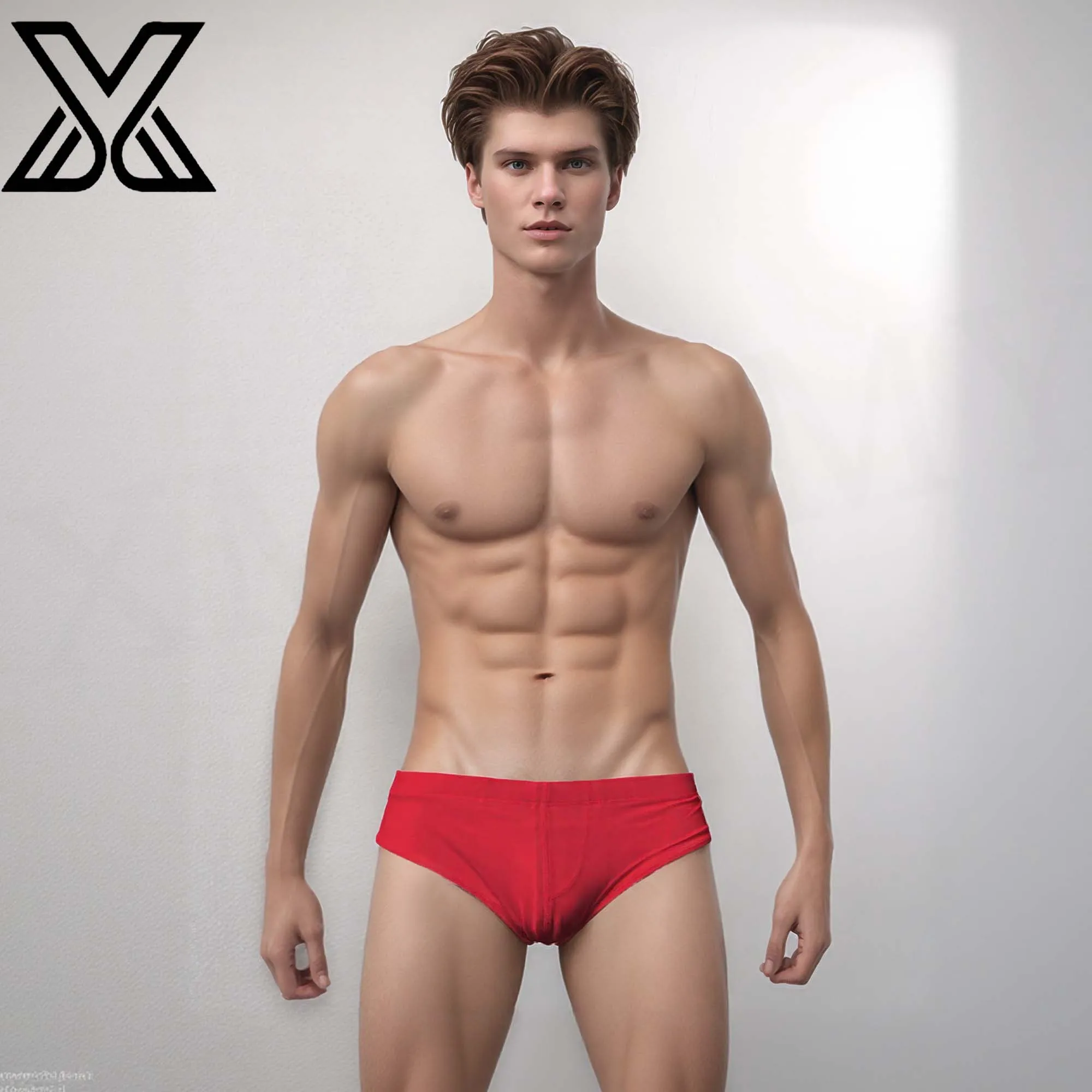 XMJXMY Men's Sexy Back Zip Triangle Swimsuit Solid Color Onsen Swimsuit Fashion Low-Waist Swimwear