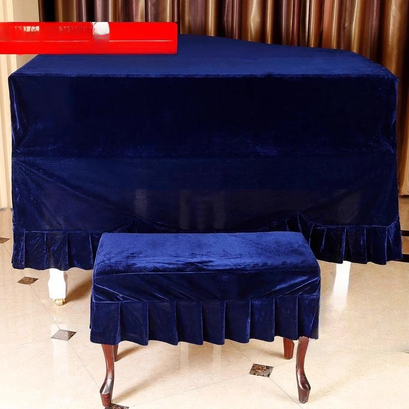

Thickened flannel grand piano full cover dust cover cover, golden velvet cover