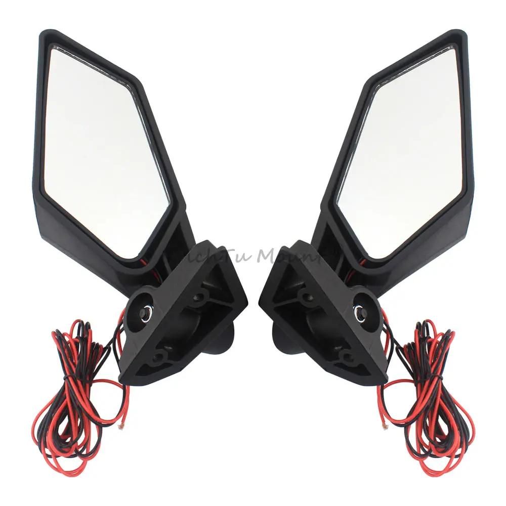 UTV Part Matte Black For Can-Am Maverick X3 Max XDS 4x4 Turbo R RR 2017-24 Rearview Mirror W/ LED Turn Signal Light Side Mirrors