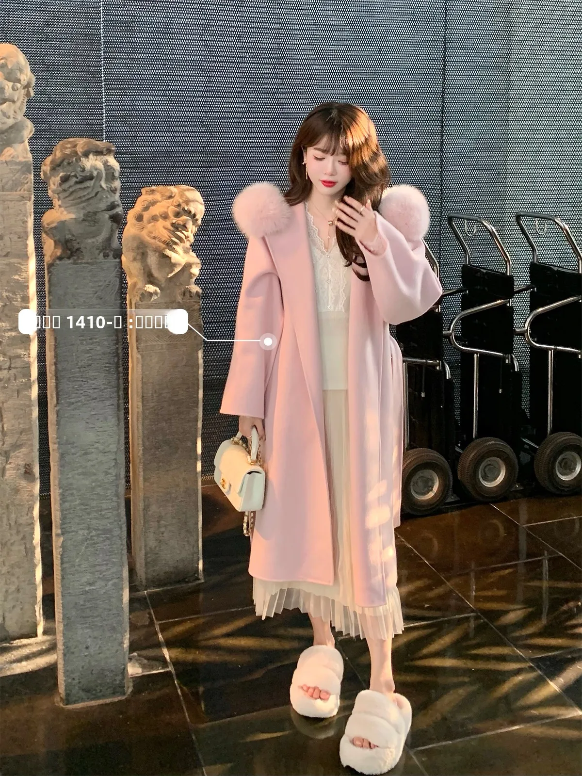 

Ele Double-Faced Woolen Coat Women's Long Collar Double-Sided Camere Autumn Winter New Sle GA Premium Feel Good Look