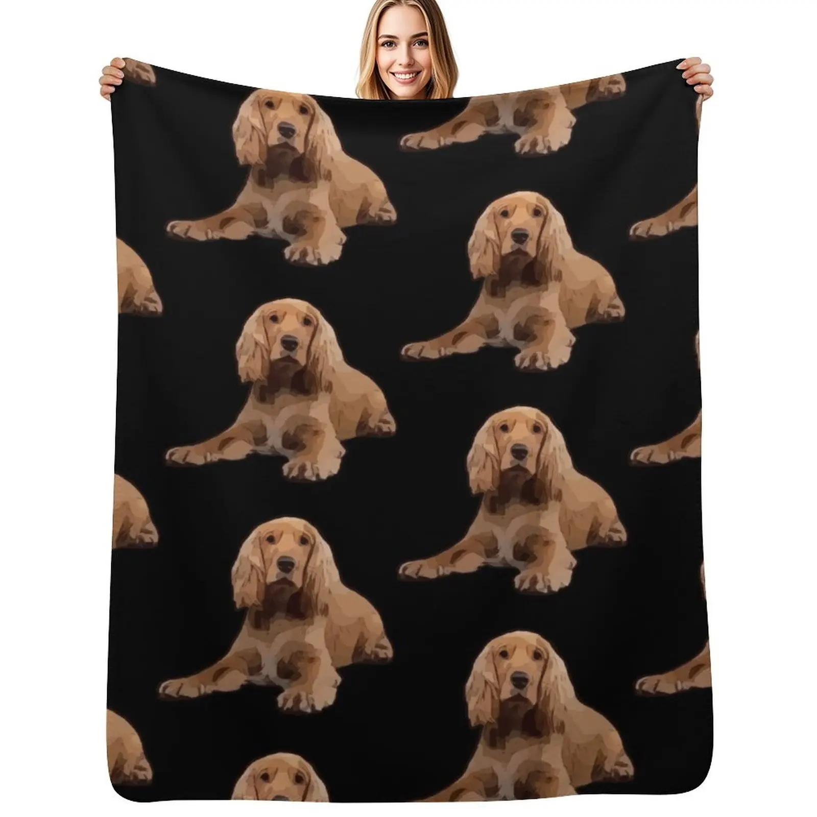 Cocker Spaniel Throw Blanket Baby Retros Large Plaid Heavy Quilt Blankets