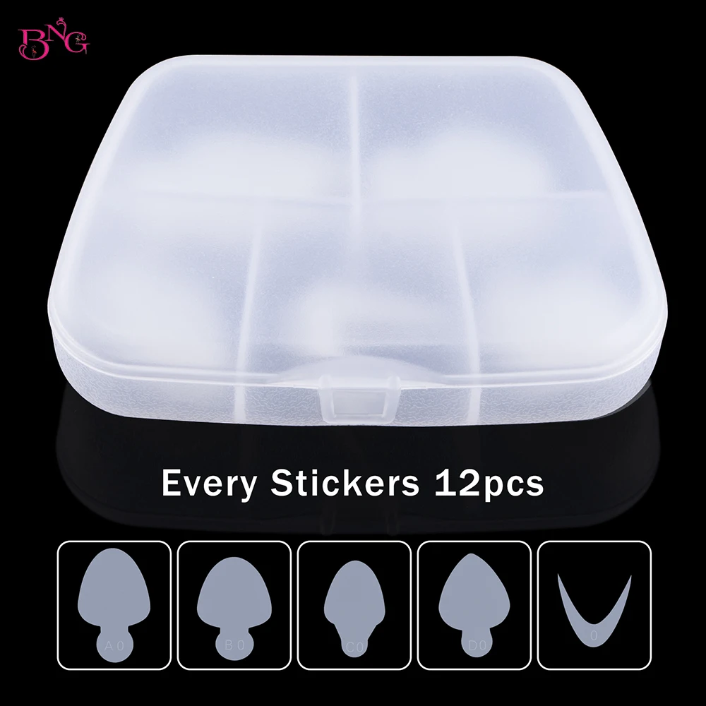 Bng 60 Stuks Dual Nail Formulieren Mal Sticker Siliconen Franse Manicure Stickers Voor Nagel Mal Siliconen Inzetstukken Voor Topvormen