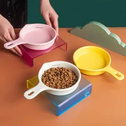 New Pet Anti-knock Food Bowl Cat Dog Pan Handle Rice Bowl Cat Bowl Drinking Bowl Ceramic Bowl Supplies