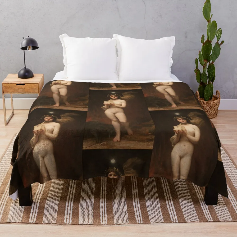 Jules Joseph Lefebvre - Pandora Throw Blanket Sofa Quilt Picnic Blankets