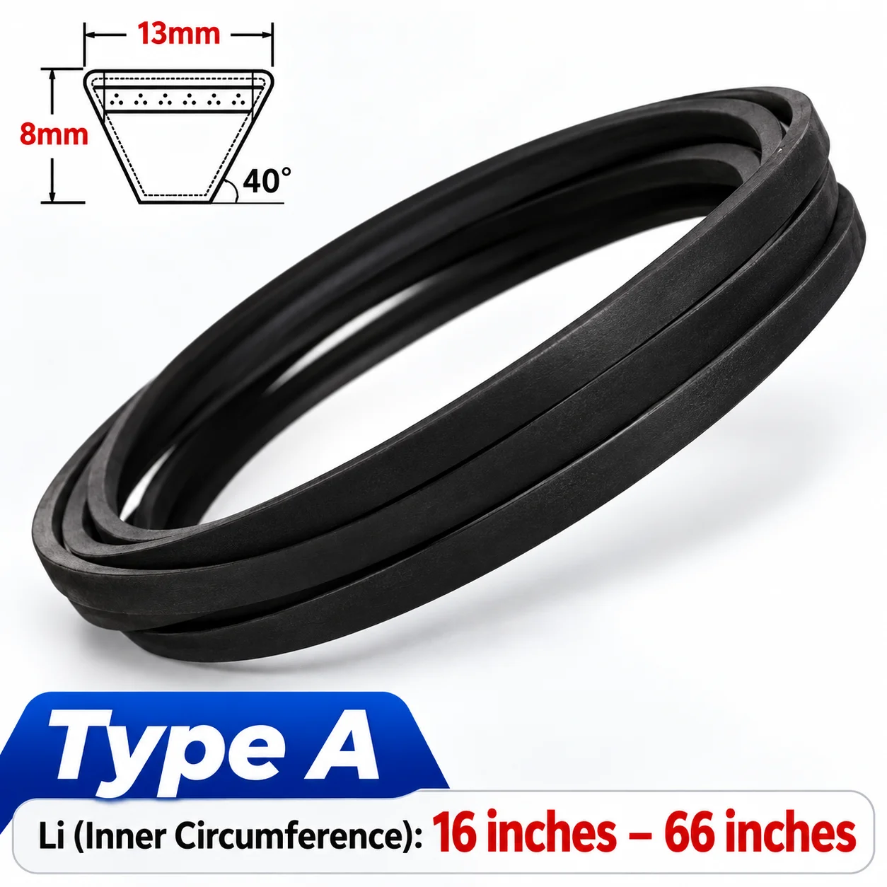 Rubber Type A V Belt Transmission Strap Drive Conveyor Belts A 16 19 20 23 25 28 30 32 35 40 42 45 46 48 50 52 56 58 59-66inches