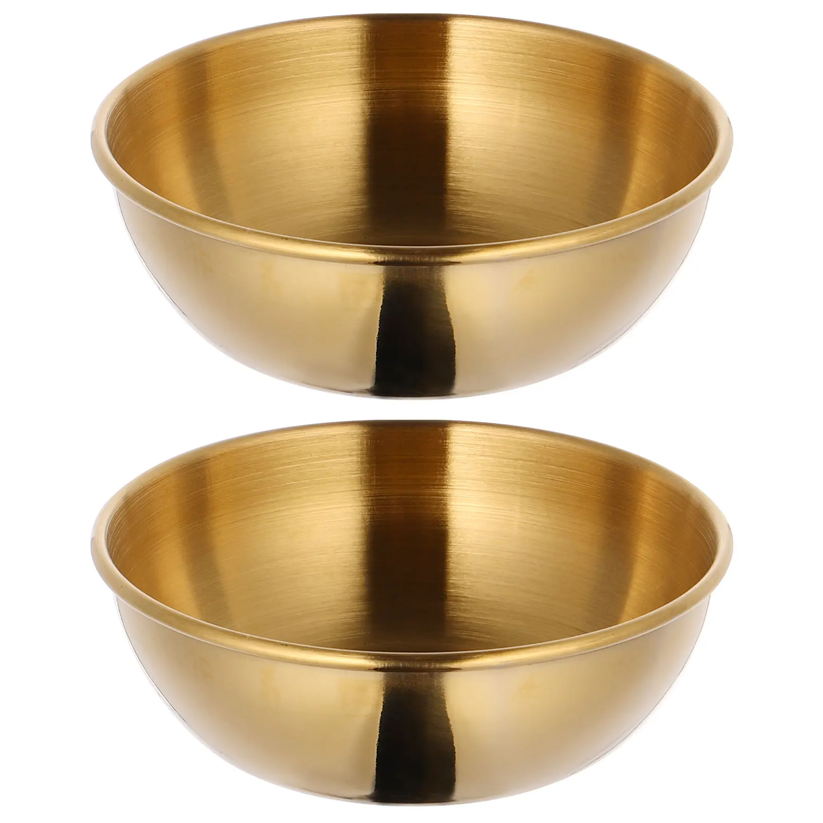 

2Pcs Stainless Steel Round Seasoning Dishes Non Tipping Sauce Bowls for Dipping Appetizers Catering Restaurant Use
