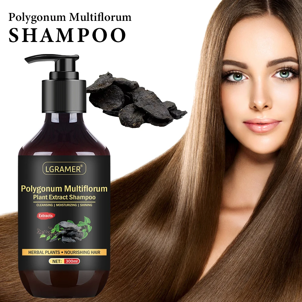 He Shou Wu Shampoo Reduces Hair Loss Itching Makes Hair Thicker Oil Control Anti-dandruff Unisex Natural and Organic Shampoo