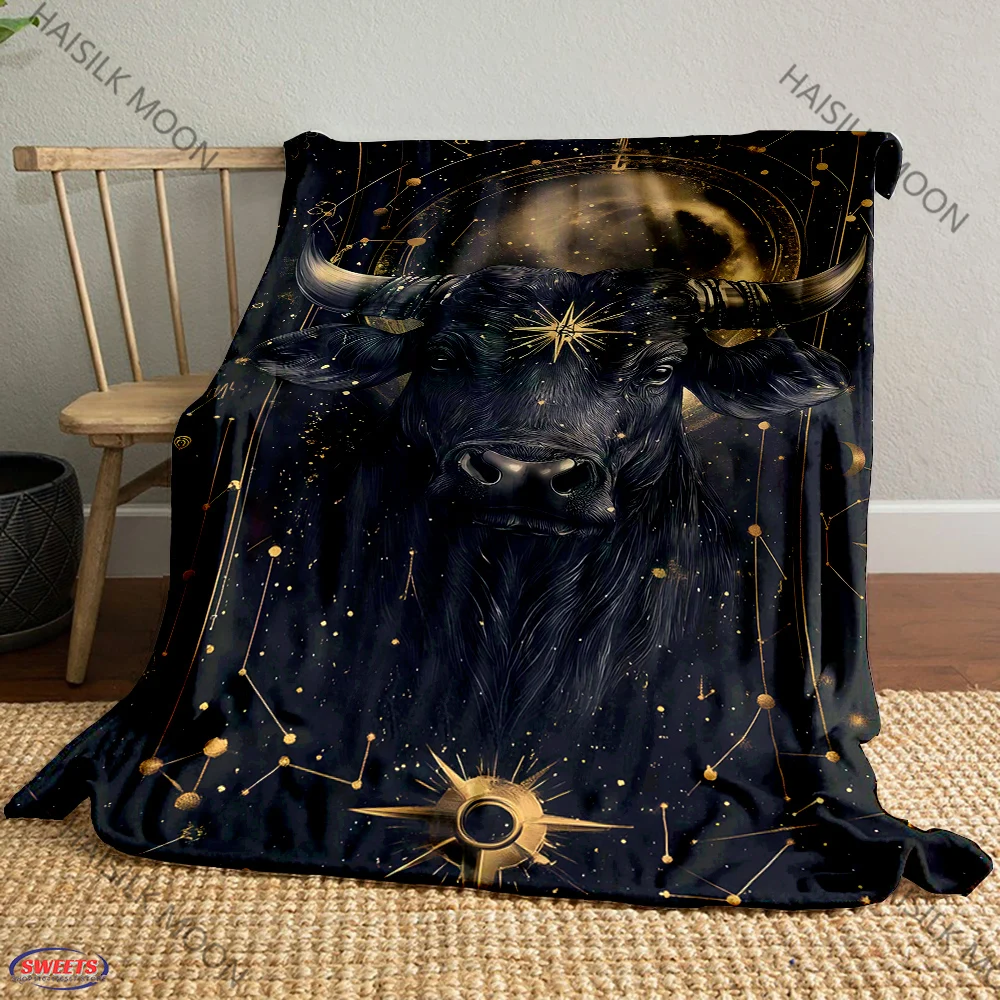 3D Taurus Pattern Blanket Gifts for Women Girls,Soft Throw for Adults, Lightweight Warm Flannel for Bed Sofa Couch Office Home