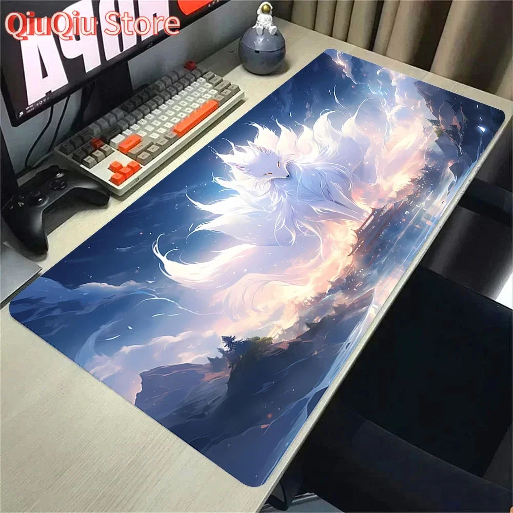 Kawaii Fox ai Mousepad Xxl 900x400 Tastatur Gaming Mauspad Deskmat Pc Gamer Schrank Computer und Büro Playmat Schreibtisch Matte Pads