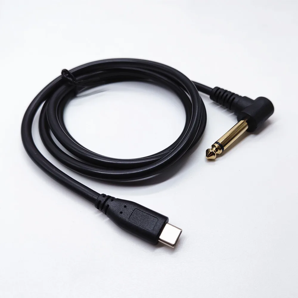 Type C to 6.35mm 1/4 inch TS Audio Cable Right Angle, USB-C to 1/4