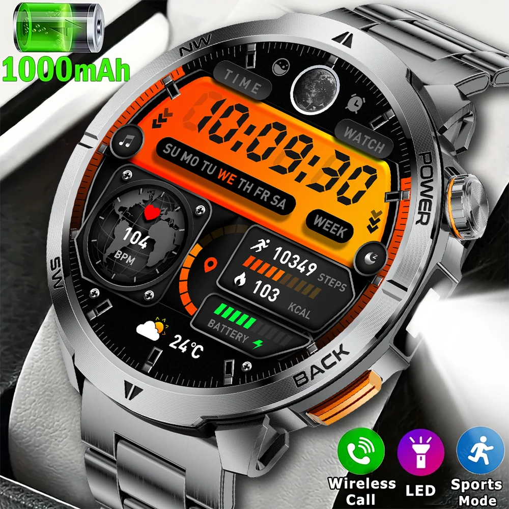 2026NEW T-Rex3 1000mAh 배터리 스마트 시계 AMOLED 스크린 3ATM 방수 스포츠 런 트래커 야외 나침반 군용 스마트워치