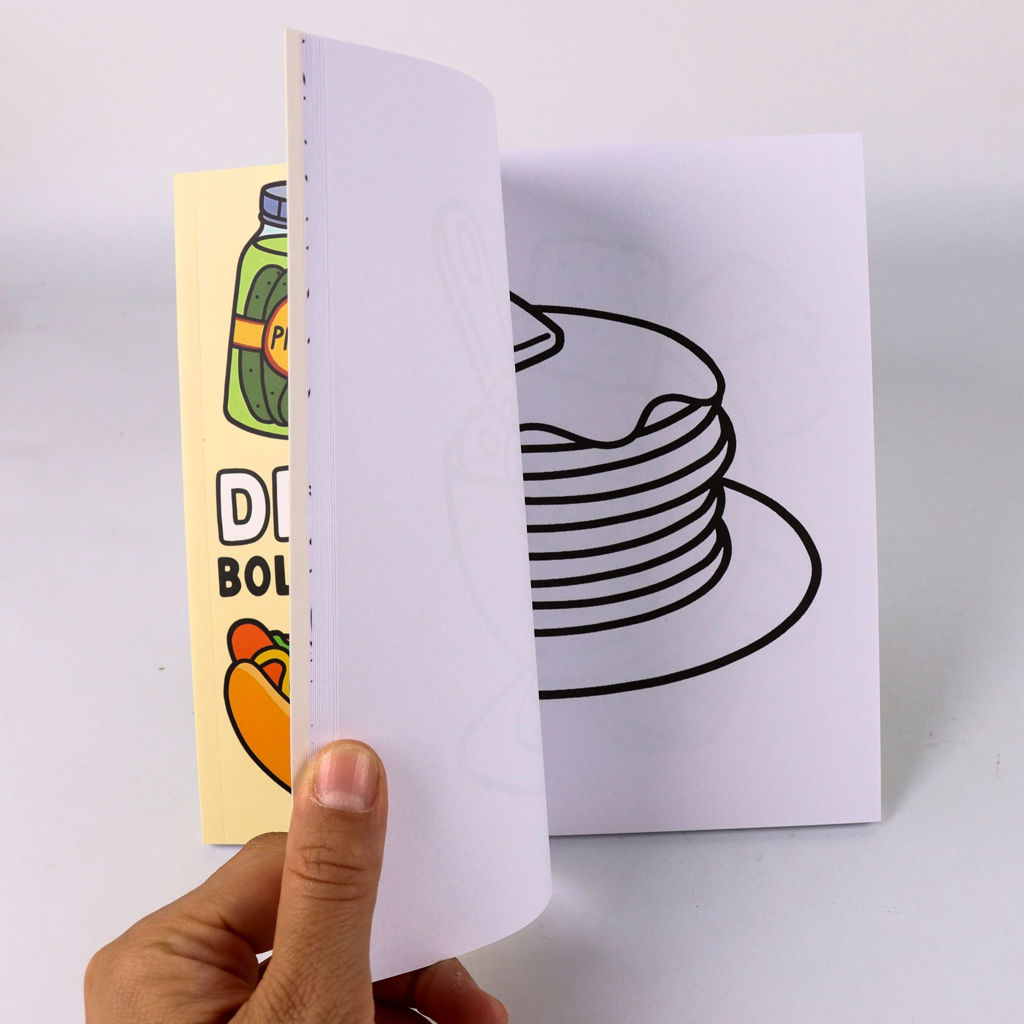 Libro para colorear de ocio con tema de comida deliciosa, libro para colorear de relajación para fiestas, 52 páginas, página independiente, regalos pequeños divertidos para fiestas