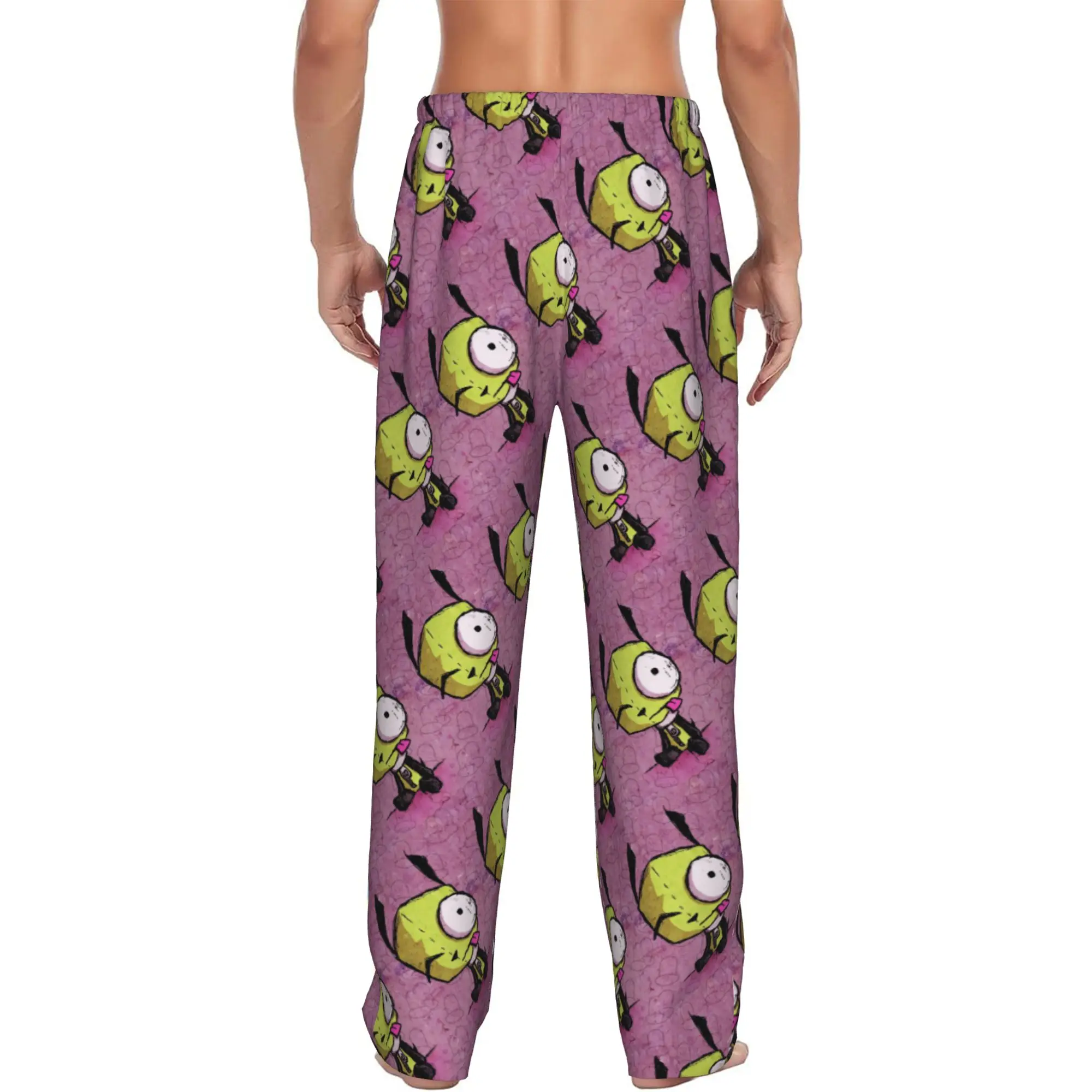 Custom I-Invader Z-Zim Cartoon Pajama Pants Sleepwear Men Elastic Waistband  Sleep Lounge Bottoms with Pockets - view 3