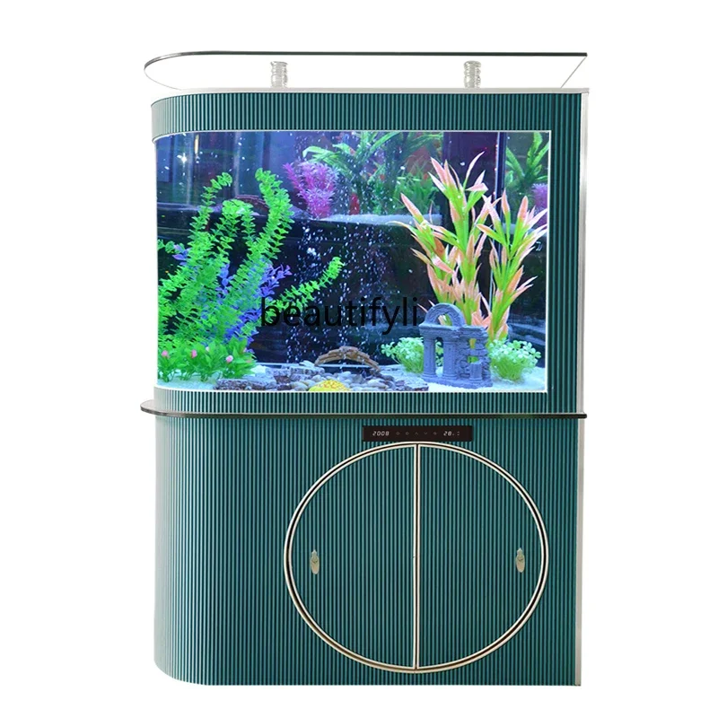 New Glass Fish Tank Lower Filter without Pipe Fittings Bottom Filter Dry Wet Separation Living Room Small Screen Change Water