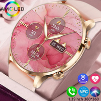 2024 GPS Track Smart Watch Women AMOLED HD Screen Heart Rate Blood pressure BT Call IP68 Waterproof Smartwatch For Huawei Xiaomi