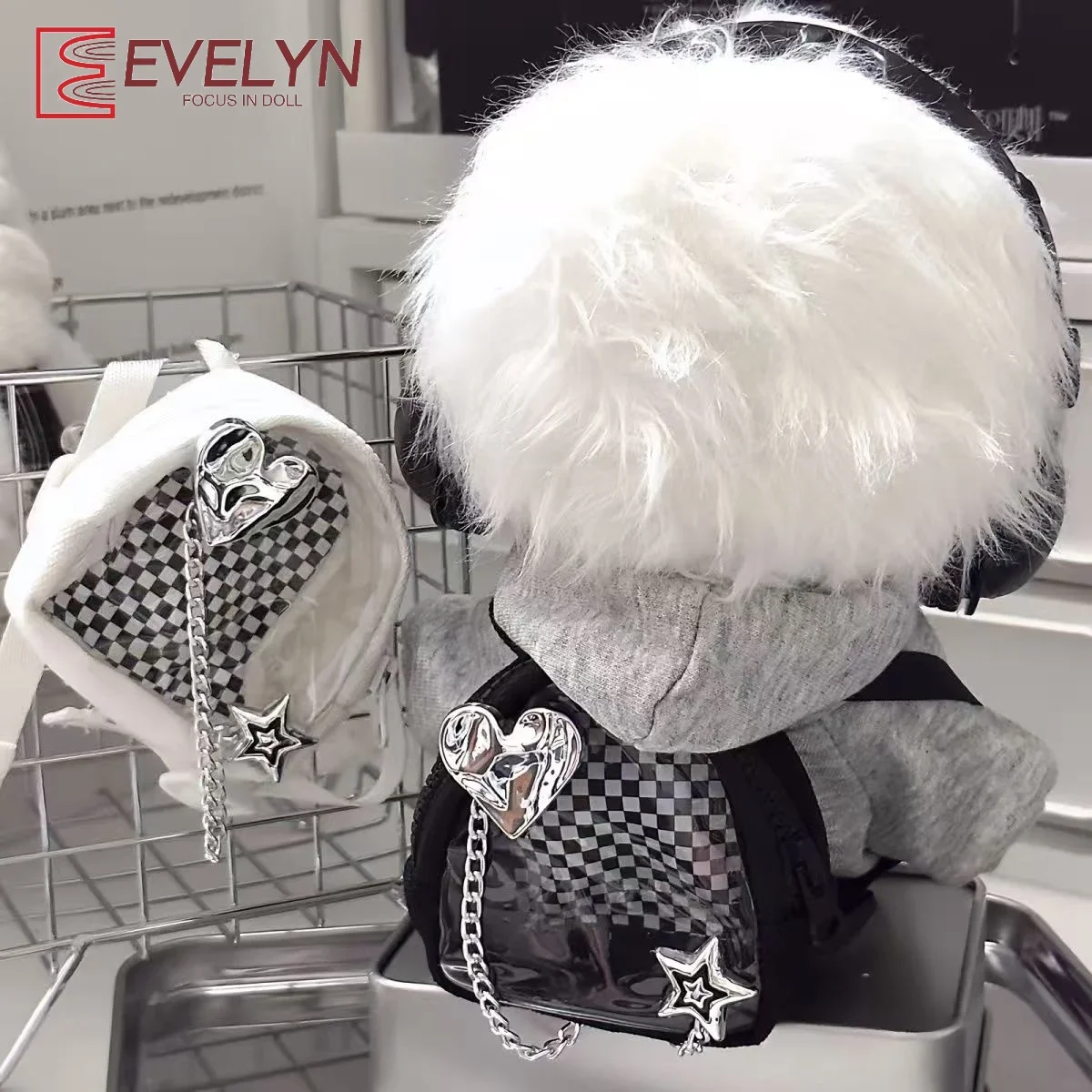 Evelyn New Fashion Trendy Baby Pain Bag 20/25/30cm Backpack Cotton Doll Universal Bag