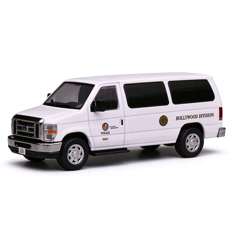 1/64 Diecast Model Car, 596 LAPD Hollywood Division Livery Van Model Static Alloy Miniature Car Replica, Gift for Car Enthusiast