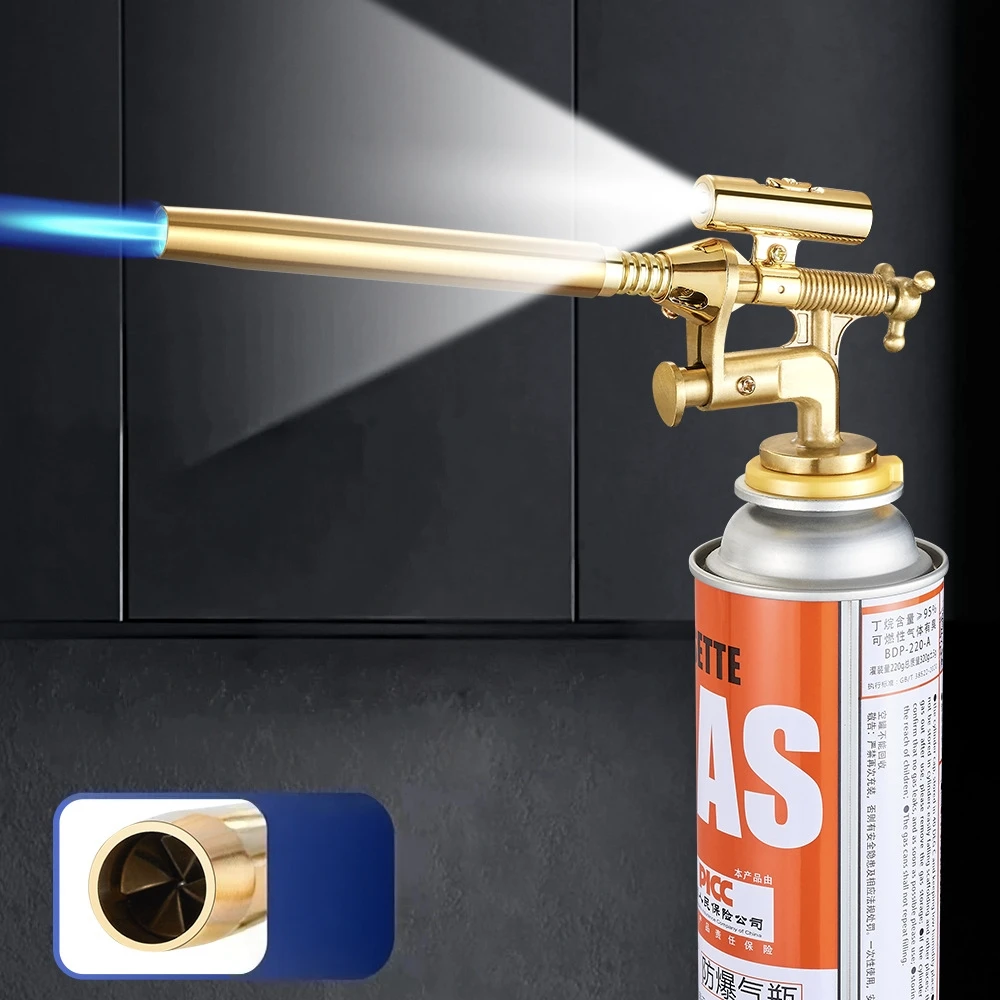 Welding Gas Torch All Metal Flame Gun Nozzle Outdoor BBQ Camping Flamethrower Kitchen Lighter Butane Burner Welding Equipment