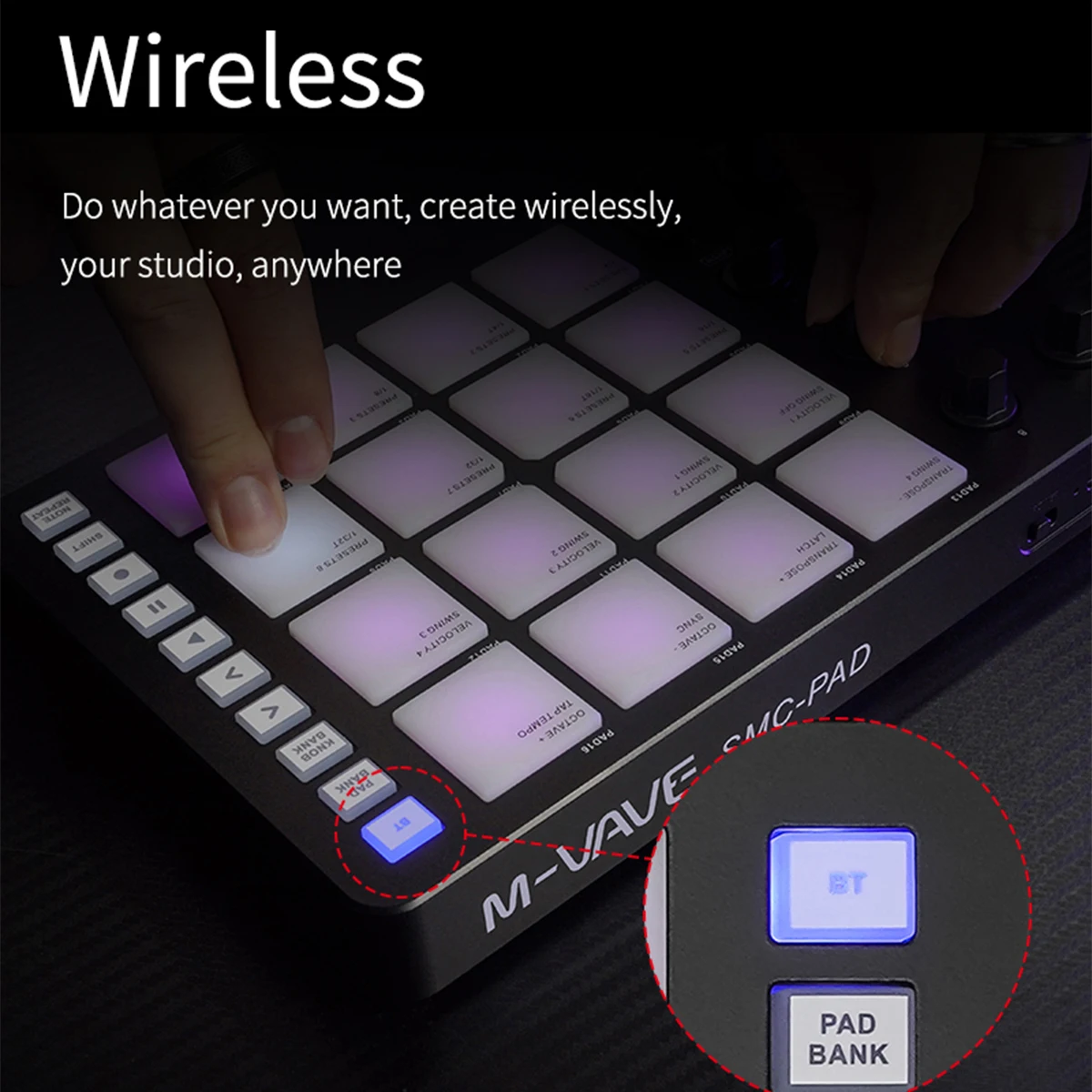 Contrôleur MIDI sans fil M-VAV - Midi Controller Pad avis et prix