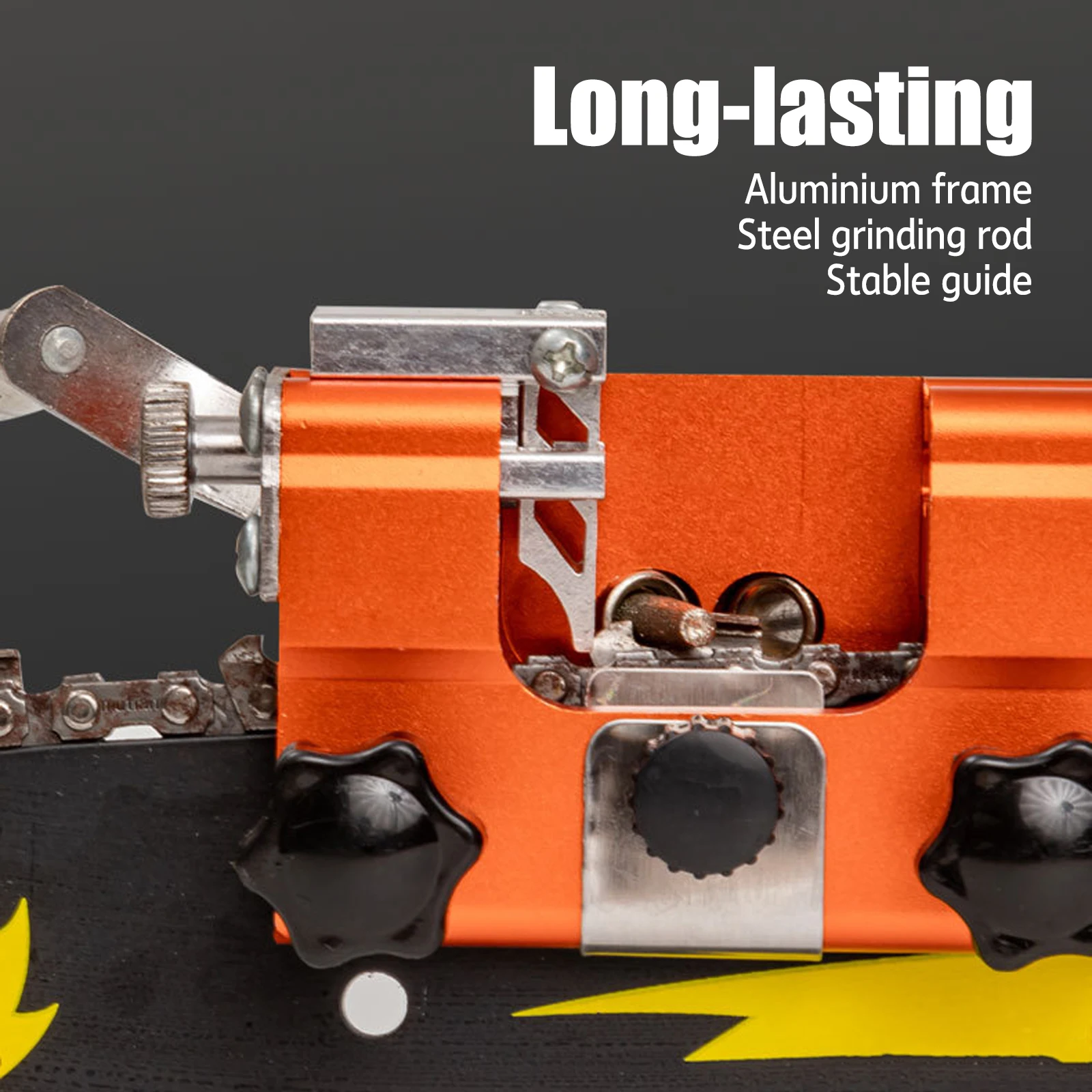 PORIYA Portable Chainsaw Sharpener Jigs With 5 Grinding Head Tool Chain Saw