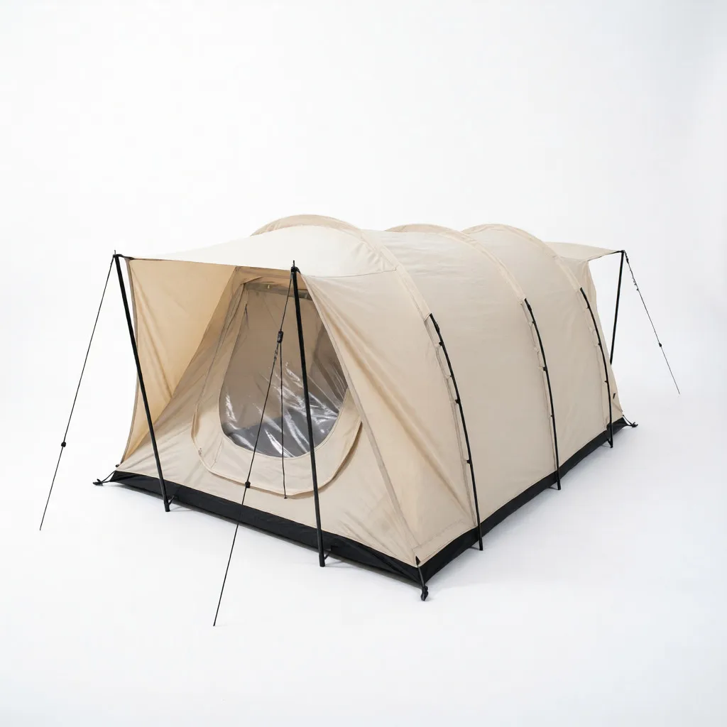 Large 6-8 Person Tunnel Tent with Multi-Room Design Waterproof Windproof Outdoor Camping Tent