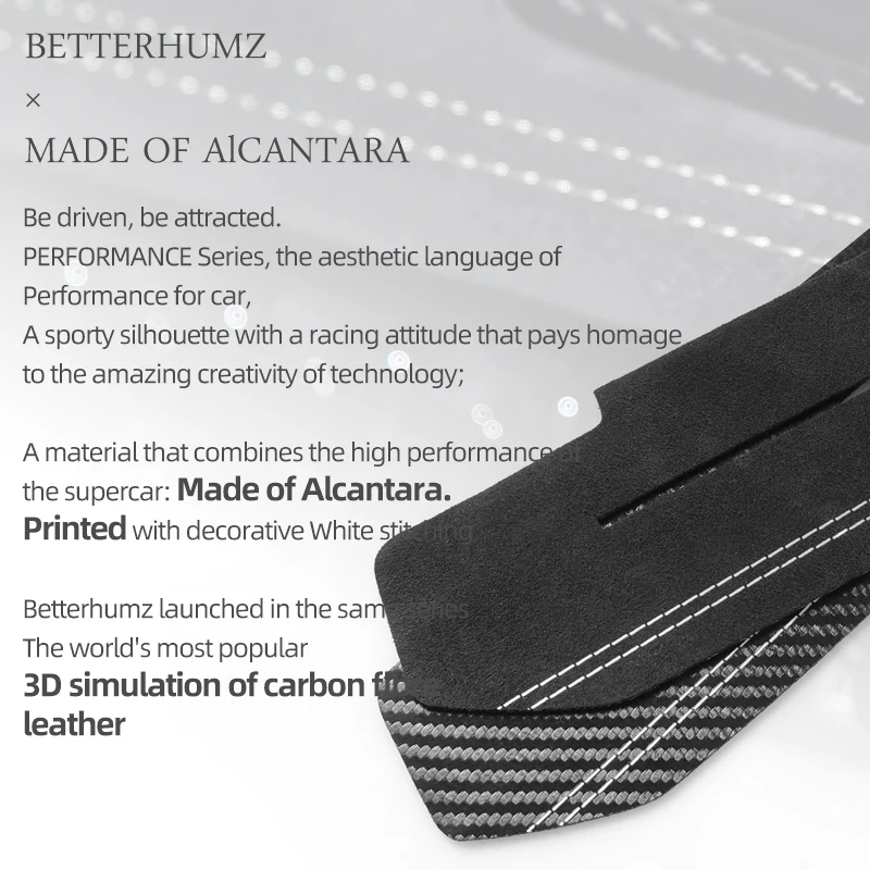 For Ford Mustang GT 2015-2023 Made of Alcantara Car Interior Door Pull Handle Panel Trim Protector Sticker Tuning Accessories view 4
