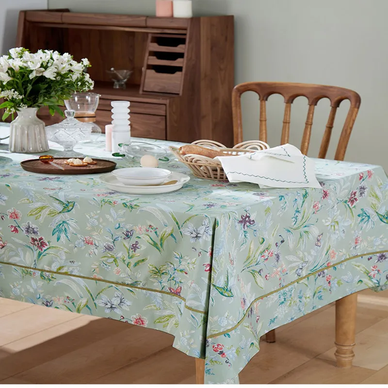 New Small Town Pastoral Table Cloth Light Luxury Fabric Art Round Table Tea Table Table Cloth Rectangle High Grade Feeling Table