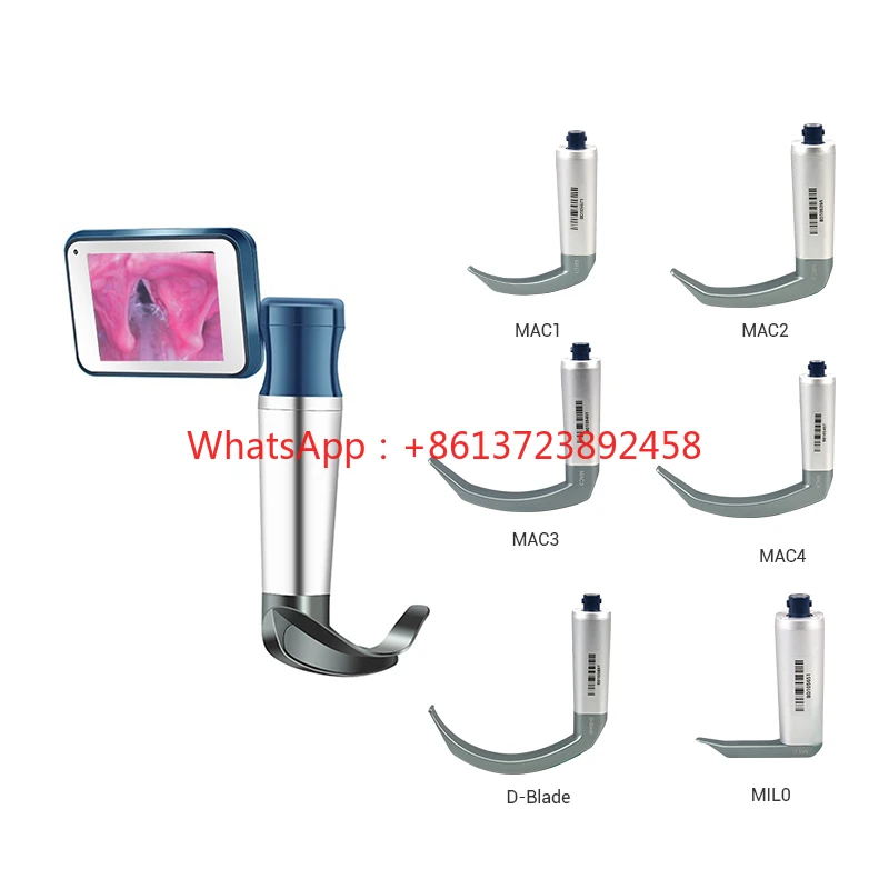 BESDATA video laryngoscope portable laryngoscope reusable video laringoscopio set with 6 blades for adult and pediatric