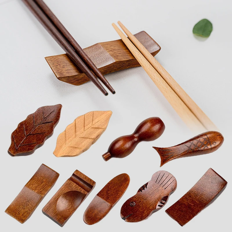 Soporte de palillos de estilo japonés, soporte de palillos de madera Vintage, estante decorativo de descanso, accesorios de vajilla para mesa de comedor