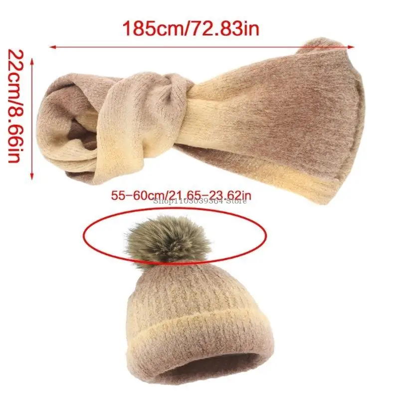 Multi -Use -Strick -Accessoire -Set -Gradienten Huthandschuhe Schal Set für Outdoor Sport