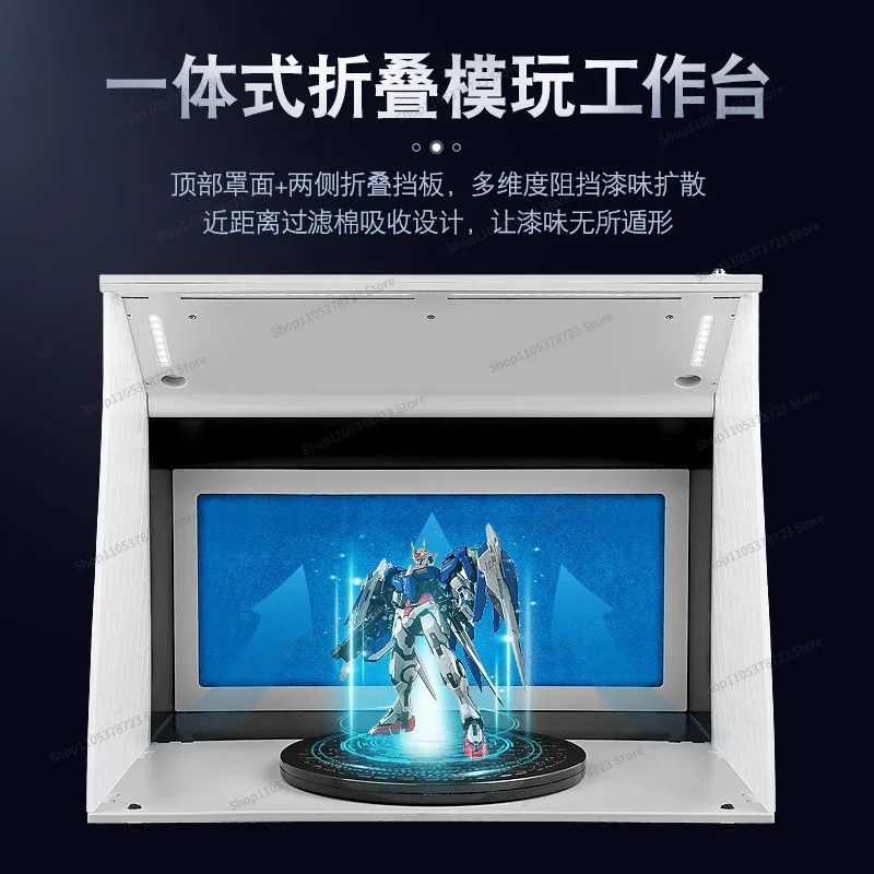 For Model Painting and Coloring Workbench, Turntable Exhaust Fan, Figure Gundam Mold Spraying Exhaust Box
