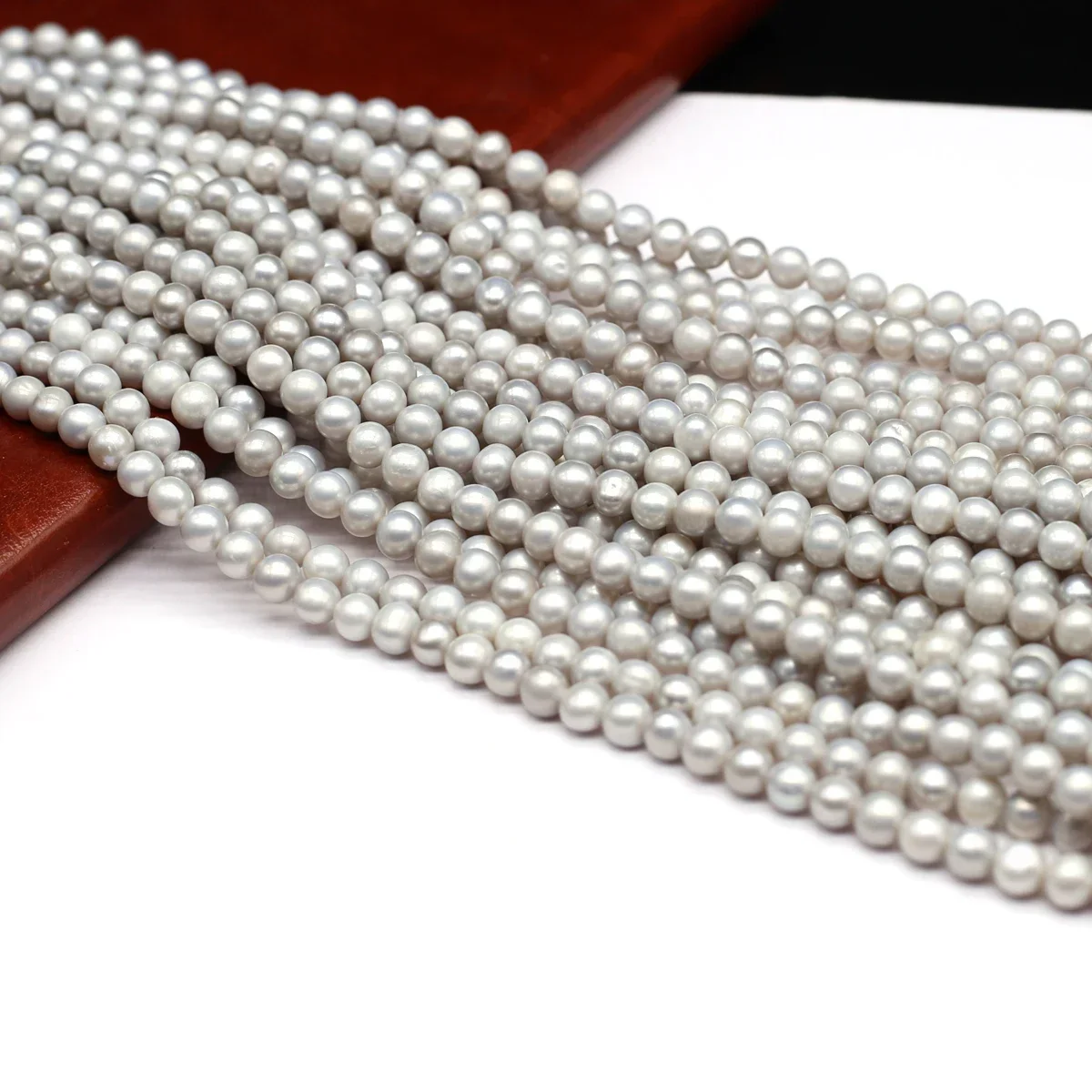 

Natural Freshwater Pearl Round 5-6mm Loose Spacing Through-hole Bead Jewelry Making DIY Necklace Bracelet Accessories