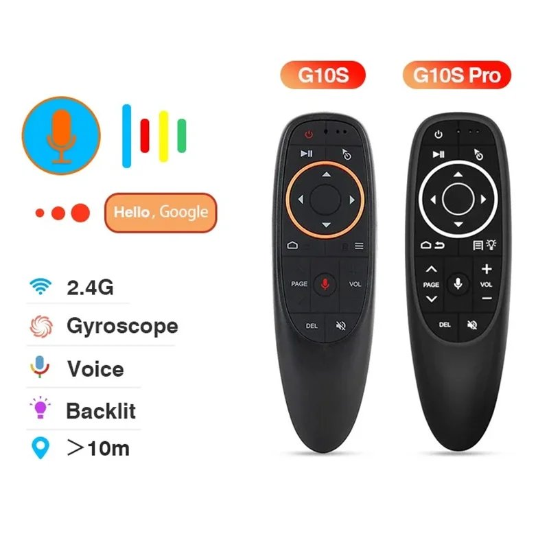 G10S Pro Air Mouse Voice Control BT Sensing 2.4GHz Wireless Smart Remote Control Gyroscope IR Learning for Android TV Box H96