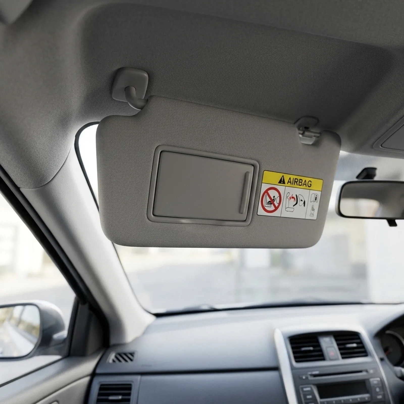 Direct-Fit Sun Visor with Dual-Sided Makeup Mirror for Nissan For Versa 2015 through 2019 Models OEM Part 96400 3AW2A