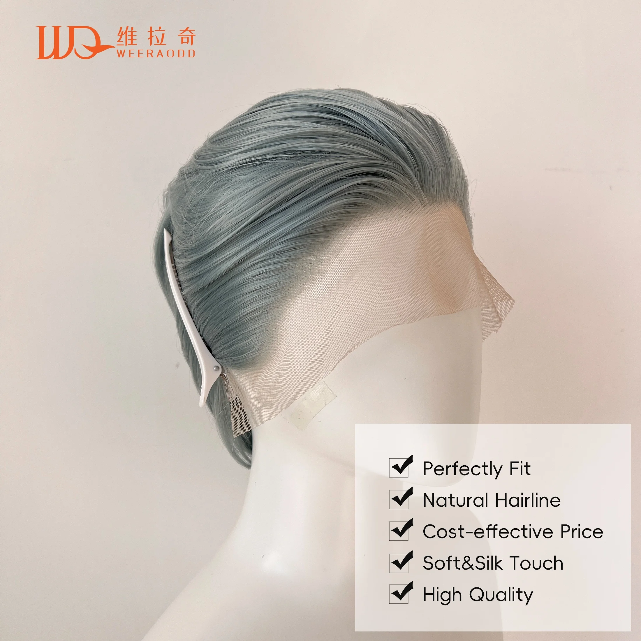 

13x4 Lace Frontal Wig 10" Short Bob Ice Ash Blue Matte Synthetic Hair Glueless Heat Resistant Natural Hairline Unisex 150%