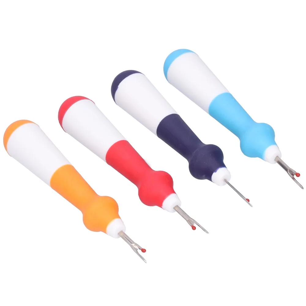 4pcs Handy Ergonomic Grip Seam Ripper Set Colorful Handle Rubber Thread Remover Tool Seam Rippers For Sewing