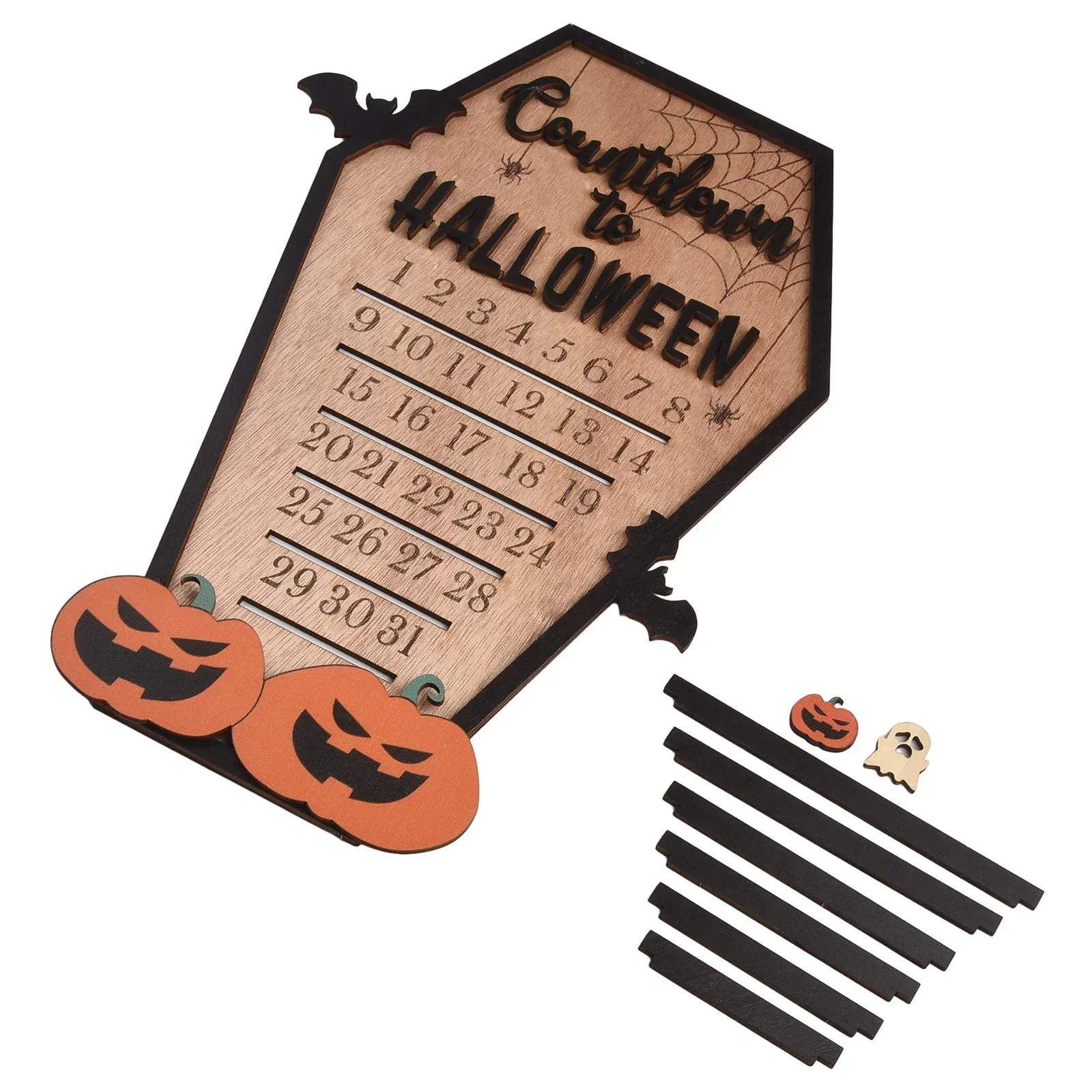 

Halloween Advent Calendar Wooden Countdown Calendar DIY Halloween Holiday Decoration Creative Indoor Home Party Decor