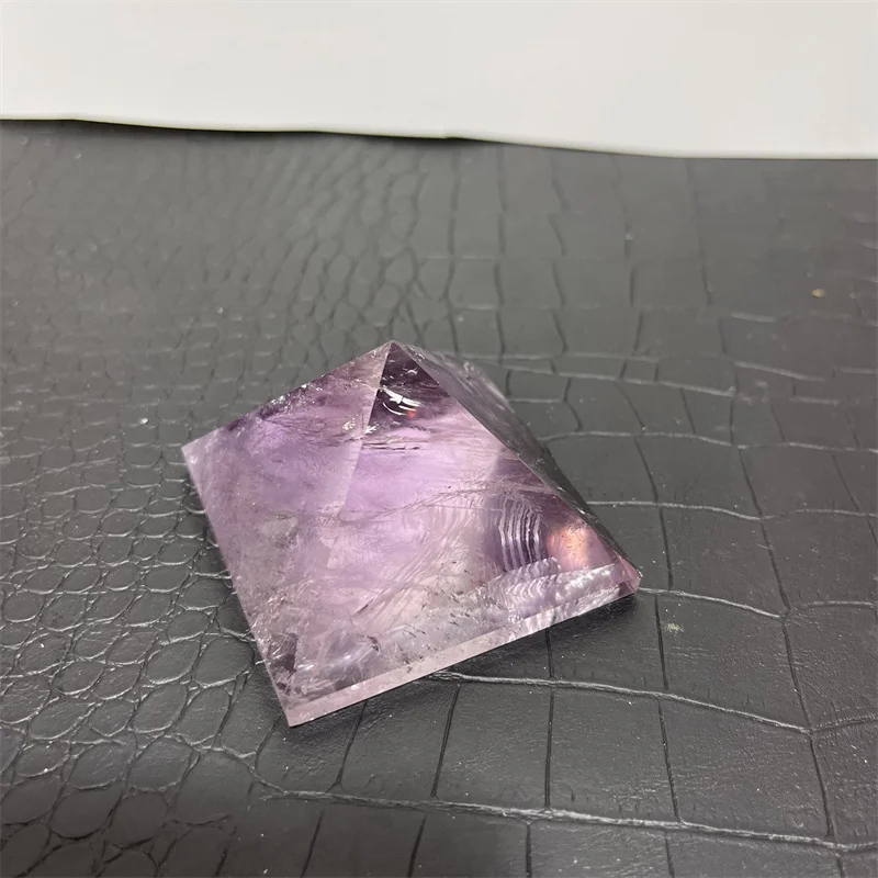 

Rainbow Natural crystal amethyst pyramid decoration